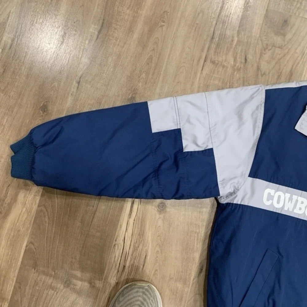 Vintage Dallas Cowboys NFL Logo 7 Puffer Coat Jacket Men's M Blue Gray‎ 90s